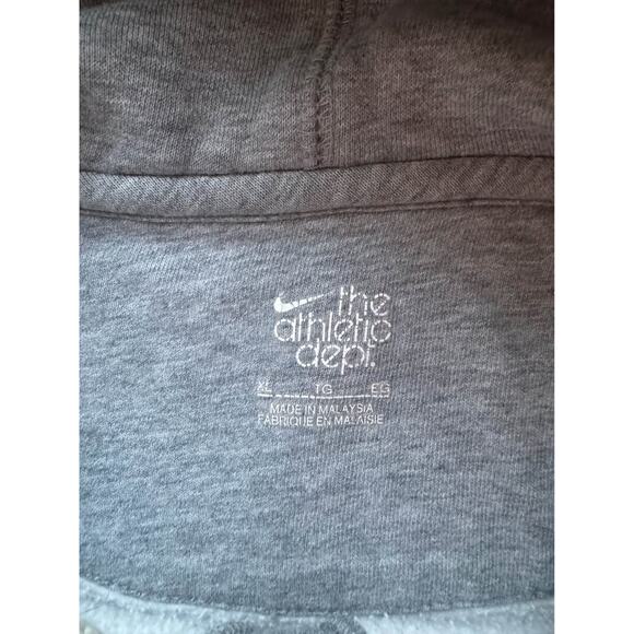 Vintage Nike Heather Grey Solo Swoosh Cotton-Blend Pullover Hoodie - Men's XL - Picture 6 of 11